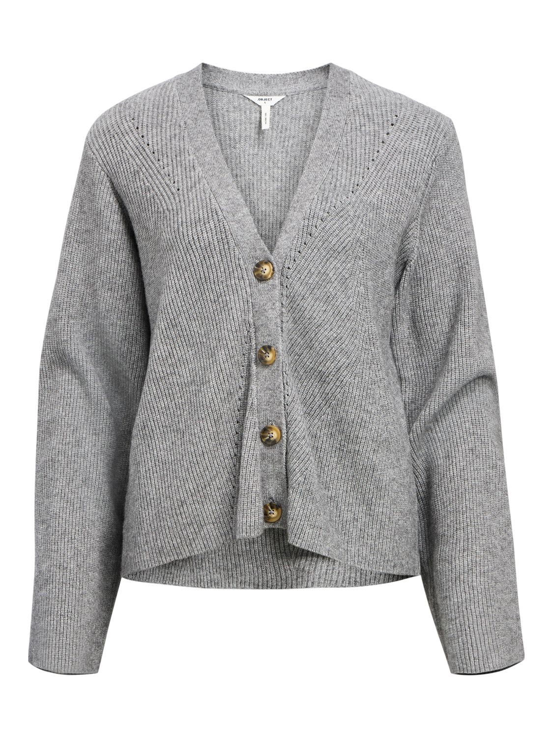 OBJDITTE Knit Cardigan - Medium Grey Melange