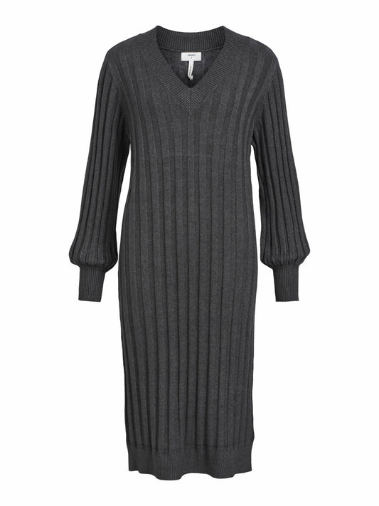 OBJALICE Dress - Dark Grey Melange